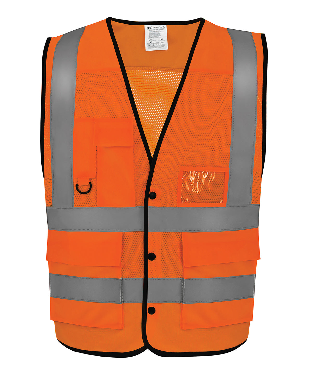 Hi-vis superior open mesh button waistcoat (HVW860) - YK057 - Hi-vis Orange - Customisable Safety Vests