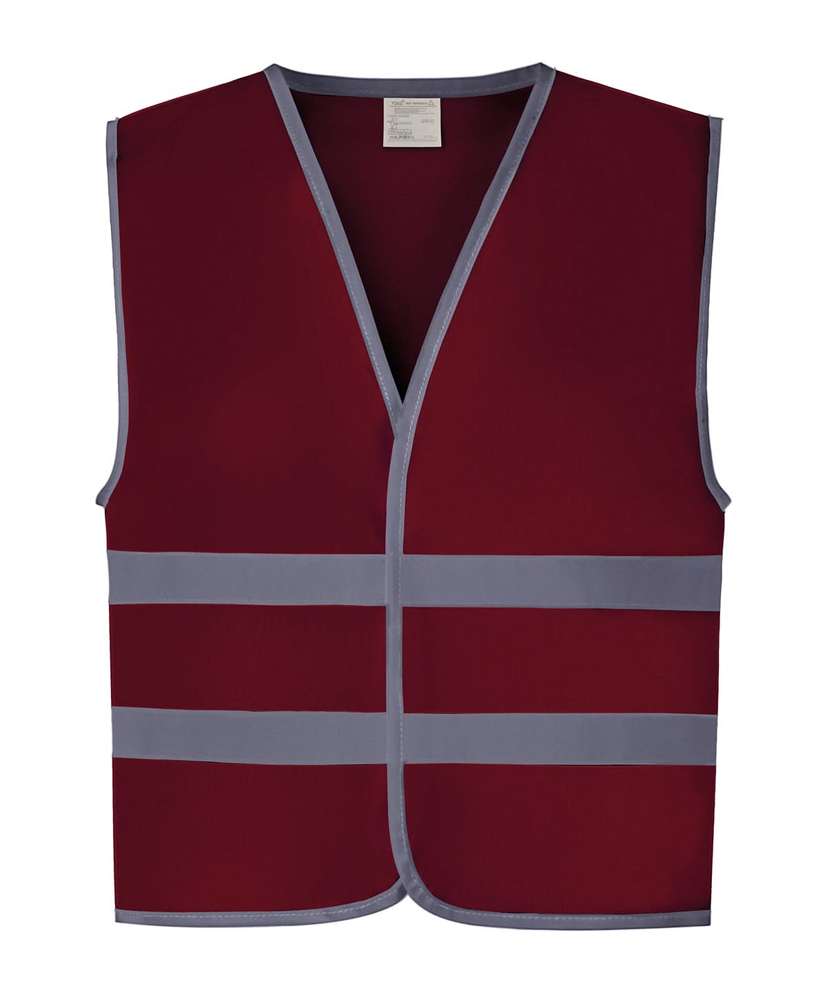 Yoko HV Reflective Border Kids Waistcoat Hvw102Ch YK102 - Maroon - Customisable Hi-Vis Vest