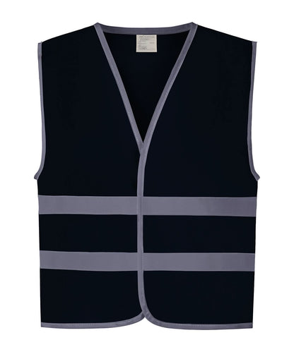 Yoko HV Reflective Border Kids Waistcoat Hvw102Ch YK102 - Navy - Customisable Hi-Vis Vest