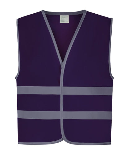 Yoko HV Reflective Border Kids Waistcoat Hvw102Ch YK102 - Purple - Customisable Hi-Vis Vest