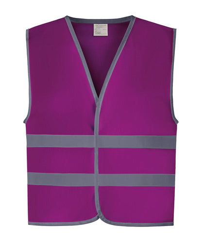 Yoko HV Reflective Border Kids Waistcoat Hvw102Ch YK102 - Raspberry - Customisable Hi-Vis Vest