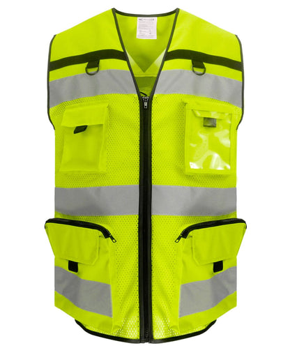 Yoko Vis Orange Mesh HV Ripstop Tool Vest Hvw108 YK108 - Hi-vis Yellow Mesh - Customisable HV Vest