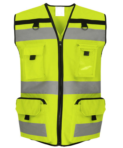 Yoko Vis Orange Mesh HV Ripstop Tool Vest Hvw108 YK108 - Hi-vis Yellow - Customisable HV Vest