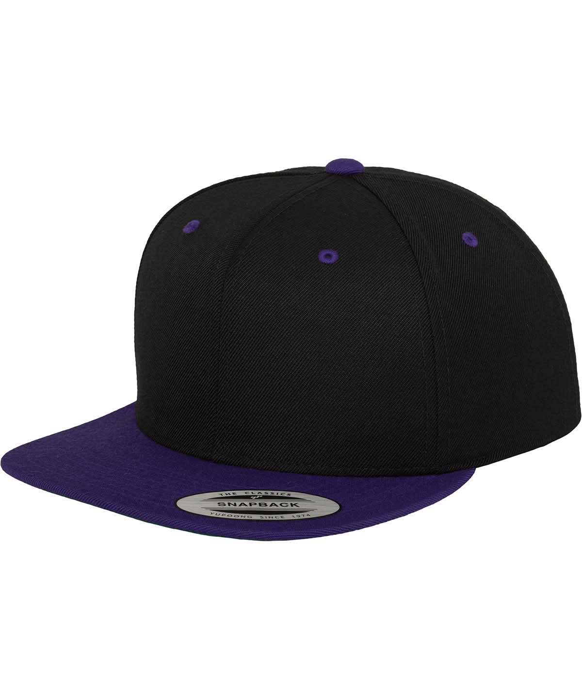 Flexfit By Yupoong The Classic Snapback 2 Tone 6089Mt YP002 - Black Purple One size - Customisable Caps
