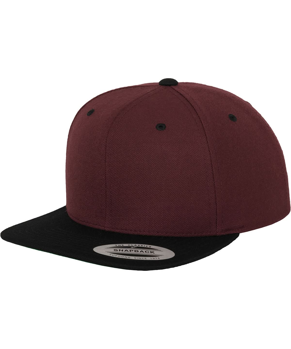 Flexfit By Yupoong The Classic Snapback 2 Tone 6089Mt YP002 - Maroon Black One size - Customisable Caps