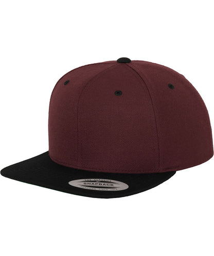 Flexfit By Yupoong The Classic Snapback 2 Tone 6089Mt YP002 - Maroon Black One size - Customisable Caps