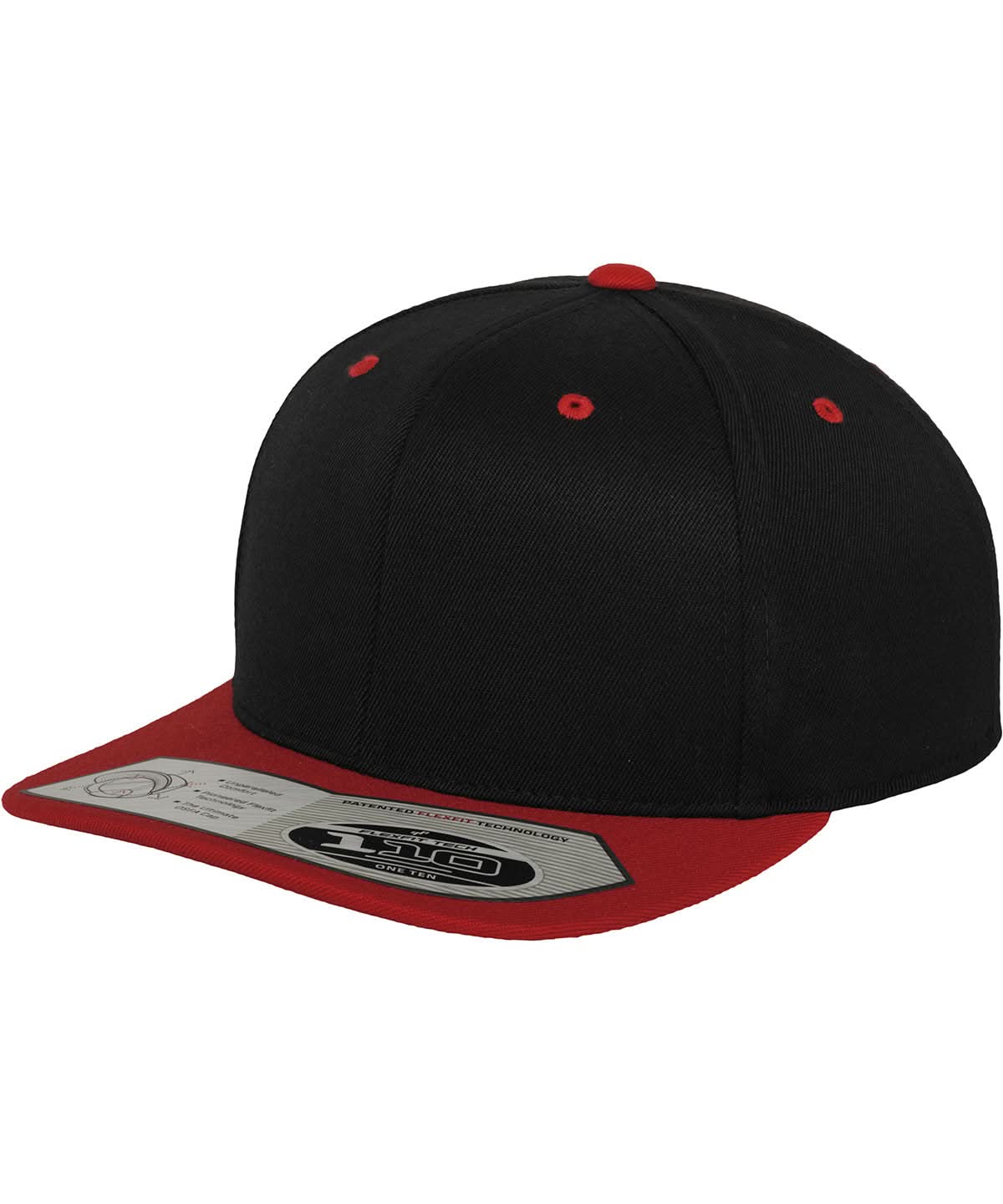 Flexfit By Yupoong 110 Fitted Snapback 110 YP020 - Black Red One size - Customisable Caps