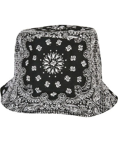 Flexfit By Yupoong Bandana Print Bucket Hat 5003Bp YP140 - Black One size - Customisable Hats