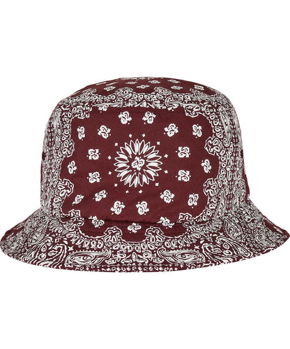 Flexfit By Yupoong Bandana Print Bucket Hat 5003Bp YP140 - Cherry White One size - Customisable Hats