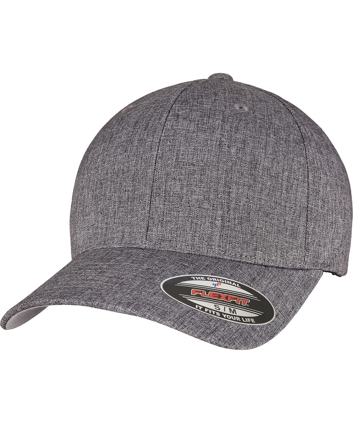 Flexfit By Yupoong Flexfit Heatherlight Cap 6350 YP149 - Melange Dark Grey - Customisable Caps