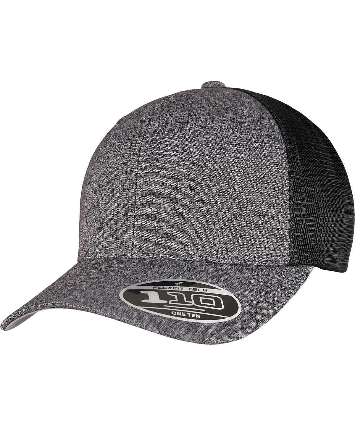 Flexfit By Yupoong 110 Mesh 2 Tone Cap 110Mt YP152 - melange charcoal Black One size - Customisable Caps