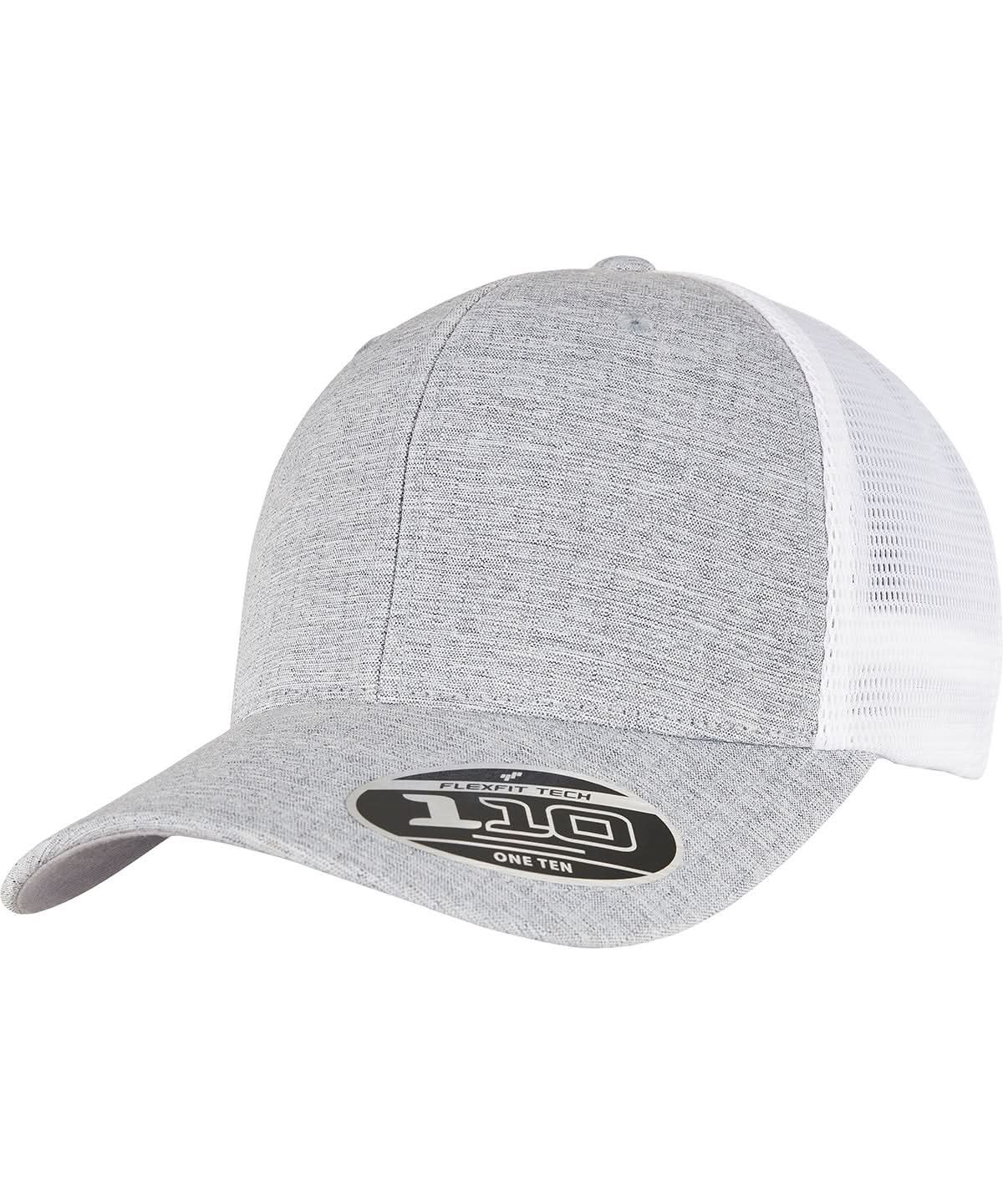 Flexfit By Yupoong 110 Mesh 2 Tone Cap 110Mt YP152 - Melange Silver White One size - Customisable Caps