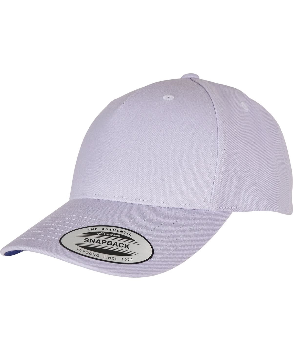 Flexfit By Yupoong Yp Classics 5 Panel Premium Curved Visor Snapback Cap 5789M YP158 - Light Purple One size - Customisable Caps