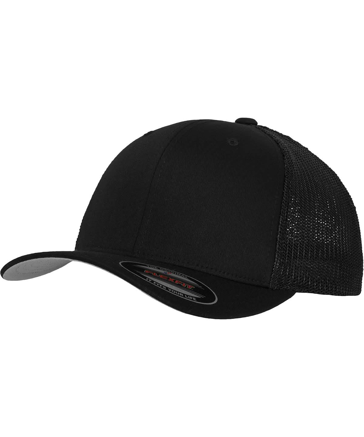Flexfit By Yupoong Flexfit Mesh Trucker YP179 - Black - Customisable Caps