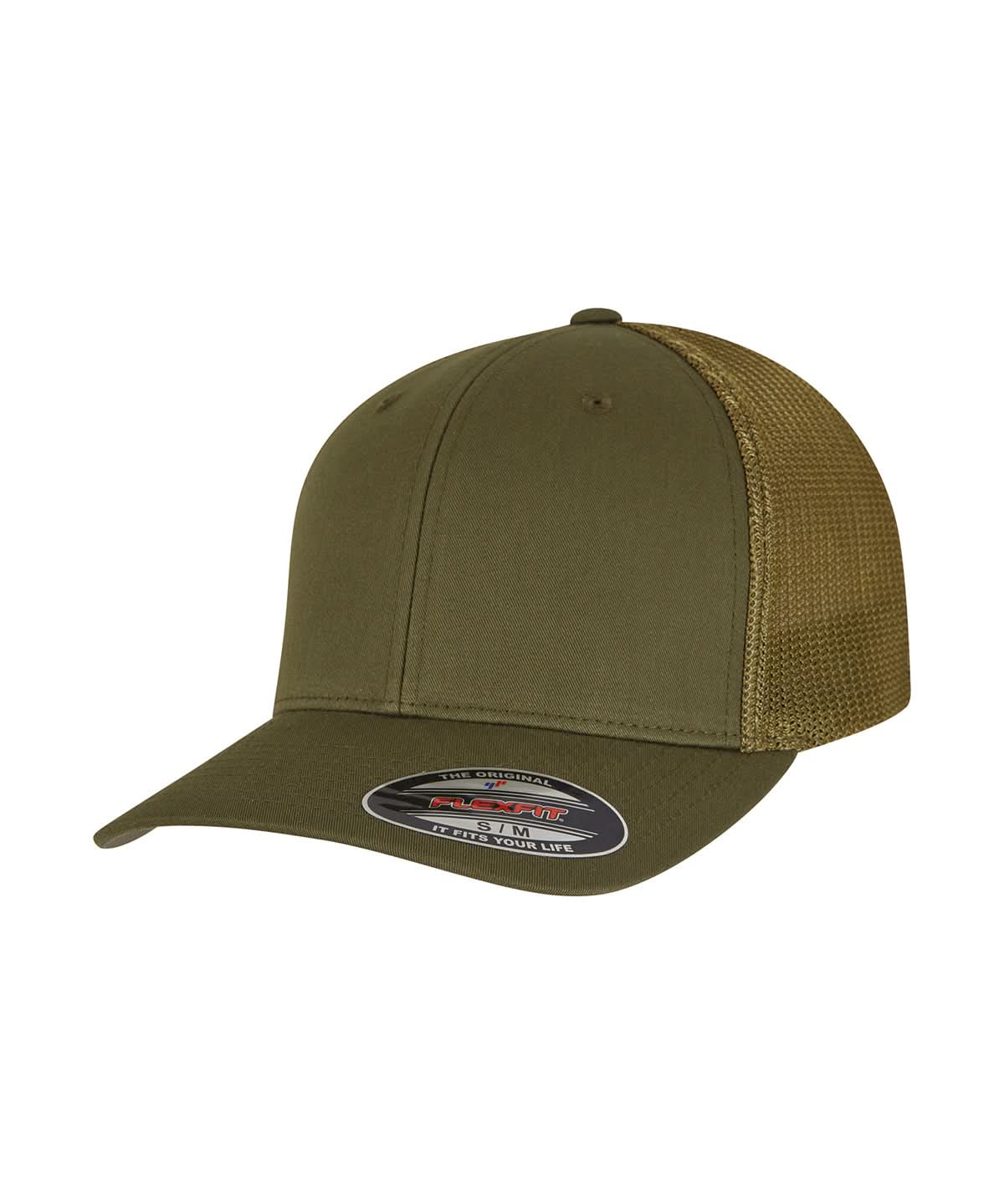 Flexfit By Yupoong Flexfit Mesh Trucker YP179 - Moss Green - Customisable Caps