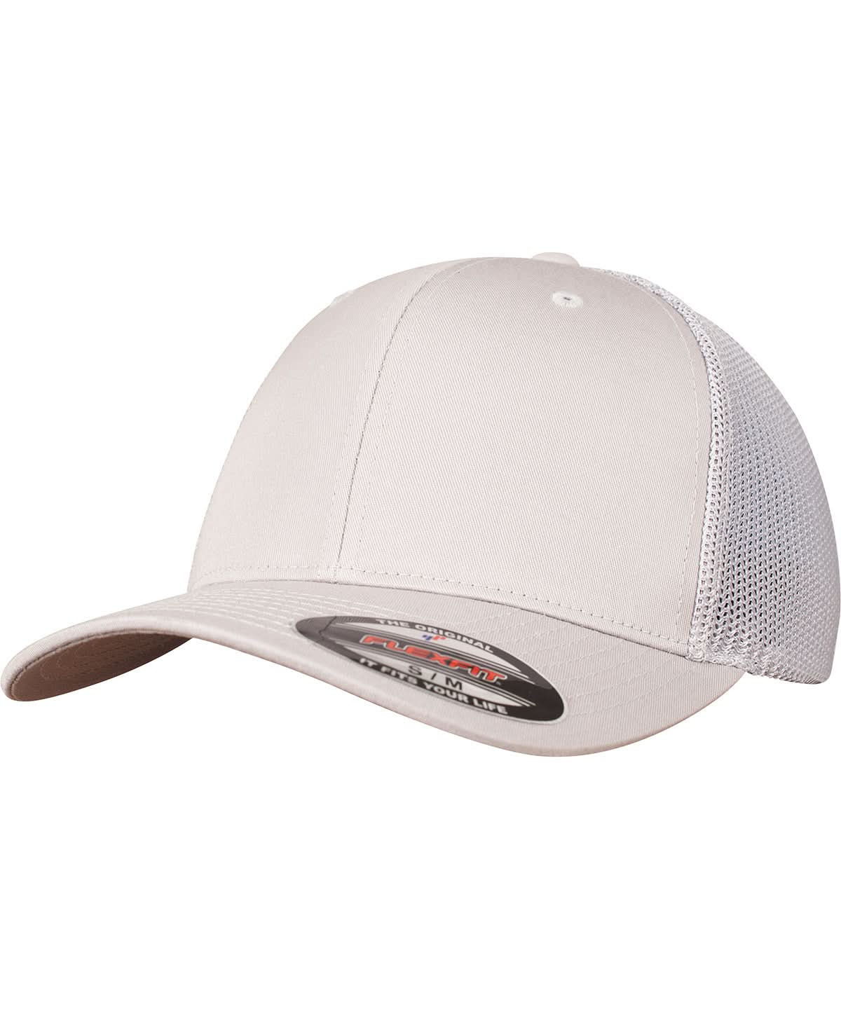 Flexfit By Yupoong Flexfit Mesh Trucker YP179 - Silver - Customisable Caps