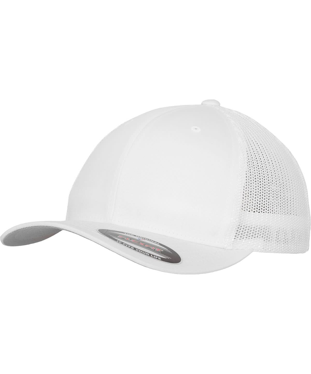 Flexfit By Yupoong Flexfit Mesh Trucker YP179 - White - Customisable Caps