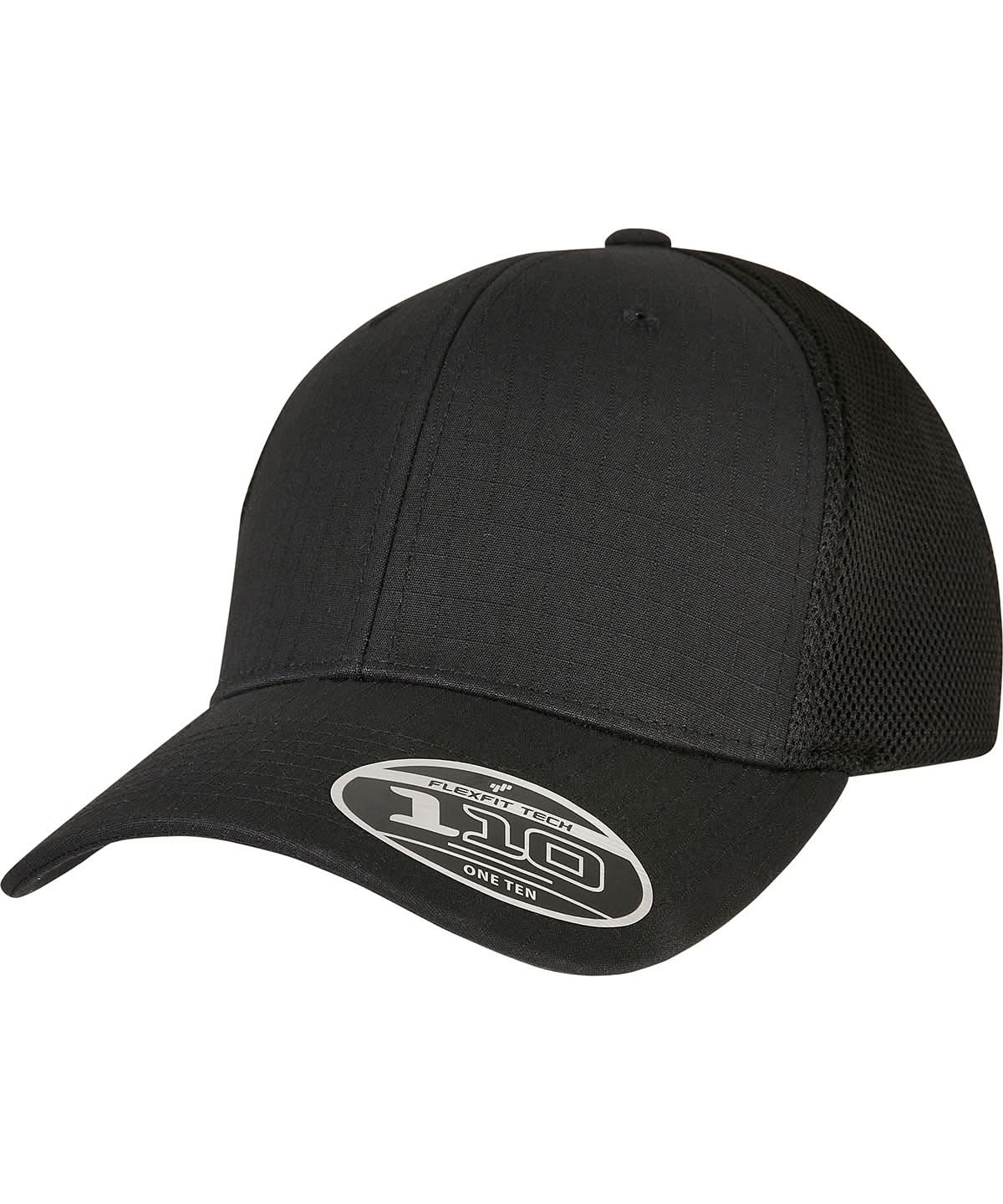 Flexfit By Yupoong 110 Flexfit Ripstop Mesh Cap 110Rm YP188 - Black One size - Customisable Caps