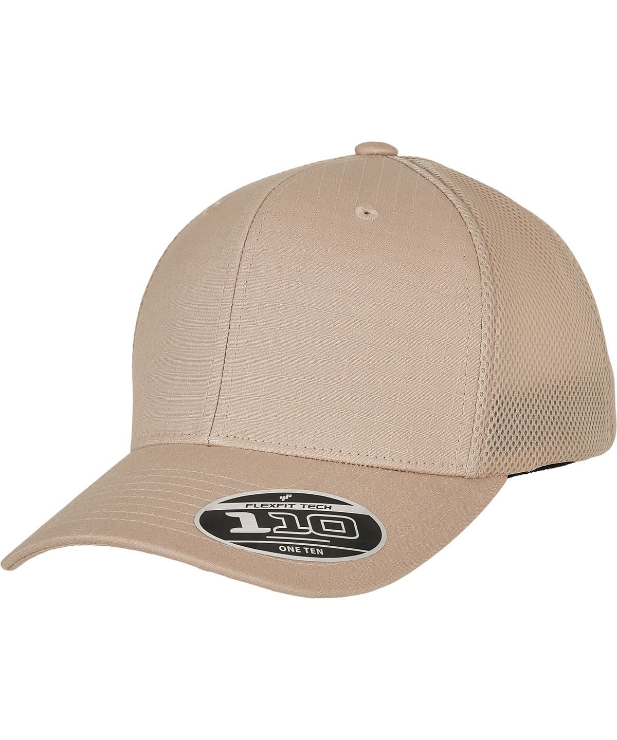 Flexfit By Yupoong 110 Flexfit Ripstop Mesh Cap 110Rm YP188 - Khaki One size - Customisable Caps