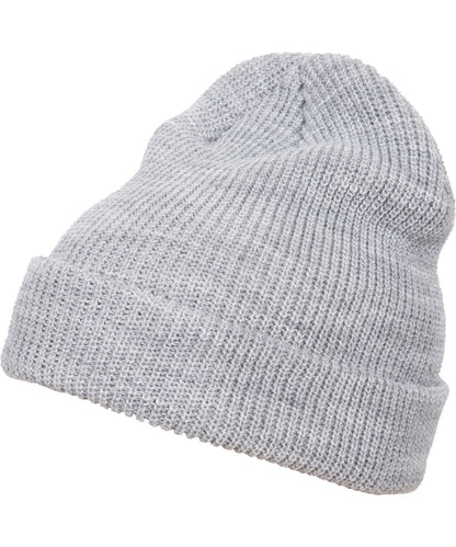 Flexfit By Yupoong Long Knit Beanie 1545K YP193 - Heather Grey One size - Customisable Beanies