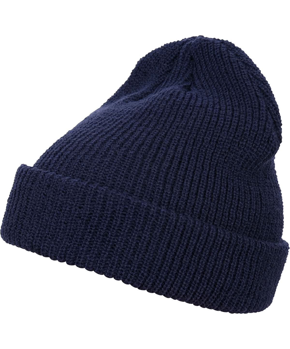 Flexfit By Yupoong Long Knit Beanie 1545K YP193 - Navy One size - Customisable Beanies