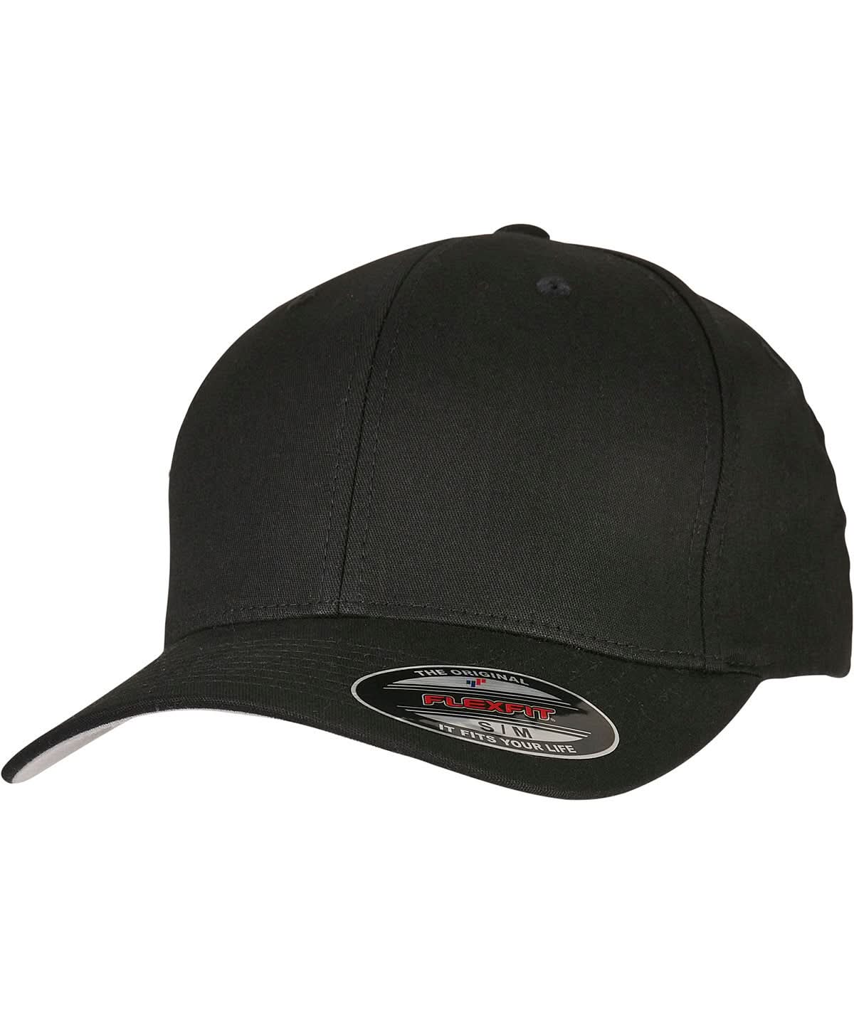 Flexfit By Yupoong V Flexfit Cotton Twill Cap 5001 YP195 - Black - Customisable Caps