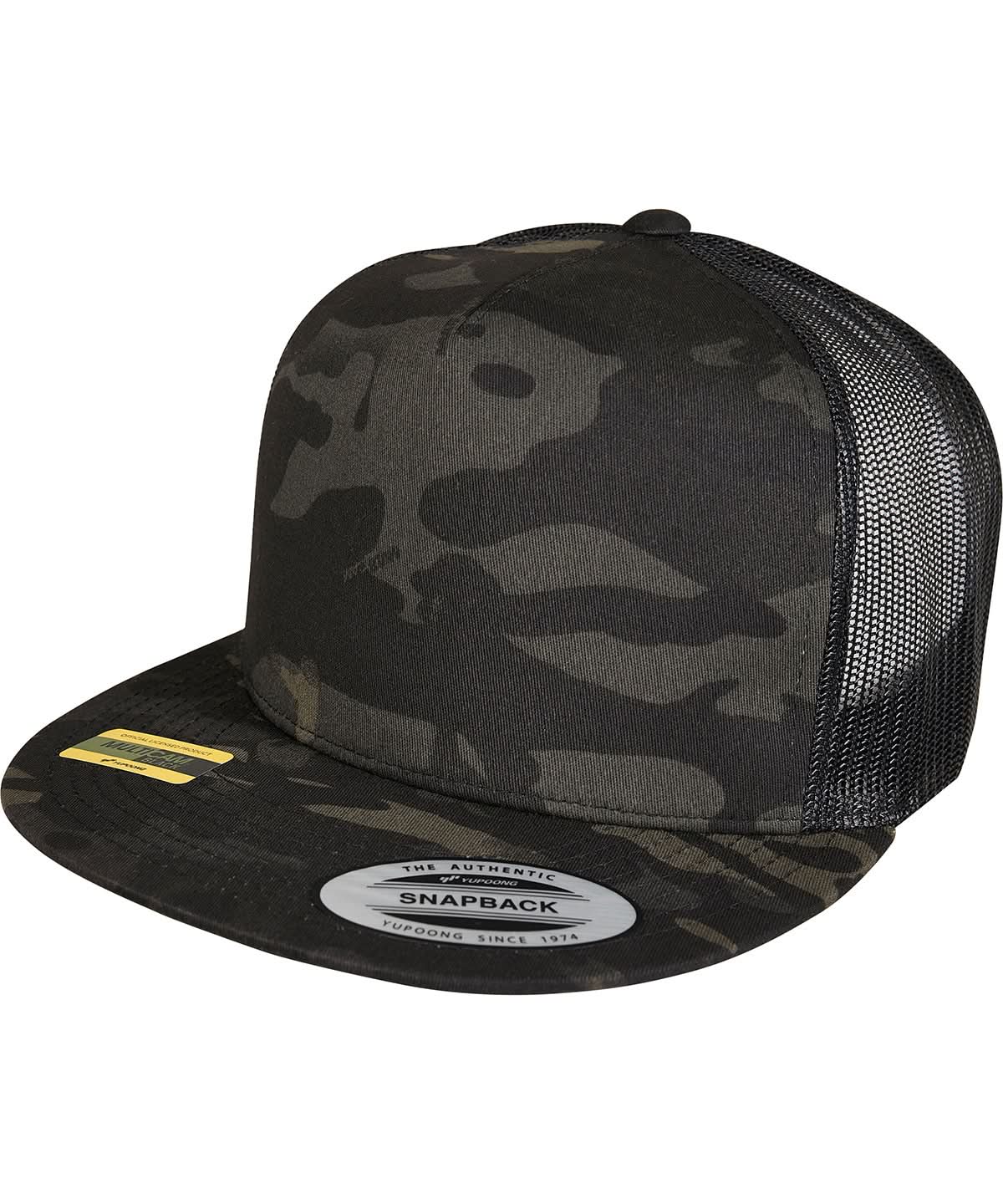 Flexfit By Yupoong Multicam Trucker Cap 6006Mc YP210 - Black One size - Customisable Caps