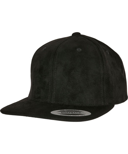 Flexfit By Yupoong Imitation Suede Leather Snapback 6089Su YP216 - Black One size - Customisable Caps