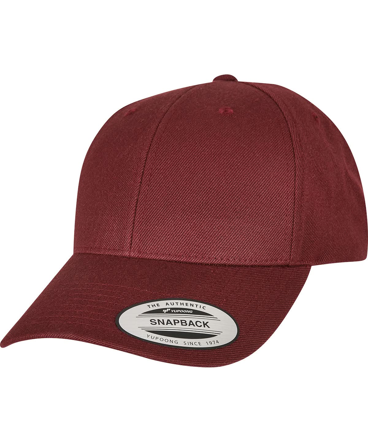 Flexfit By Yupoong Premium Curved Visor Snapback Cap 6789M YP240 - Maroon One size - Customisable Caps