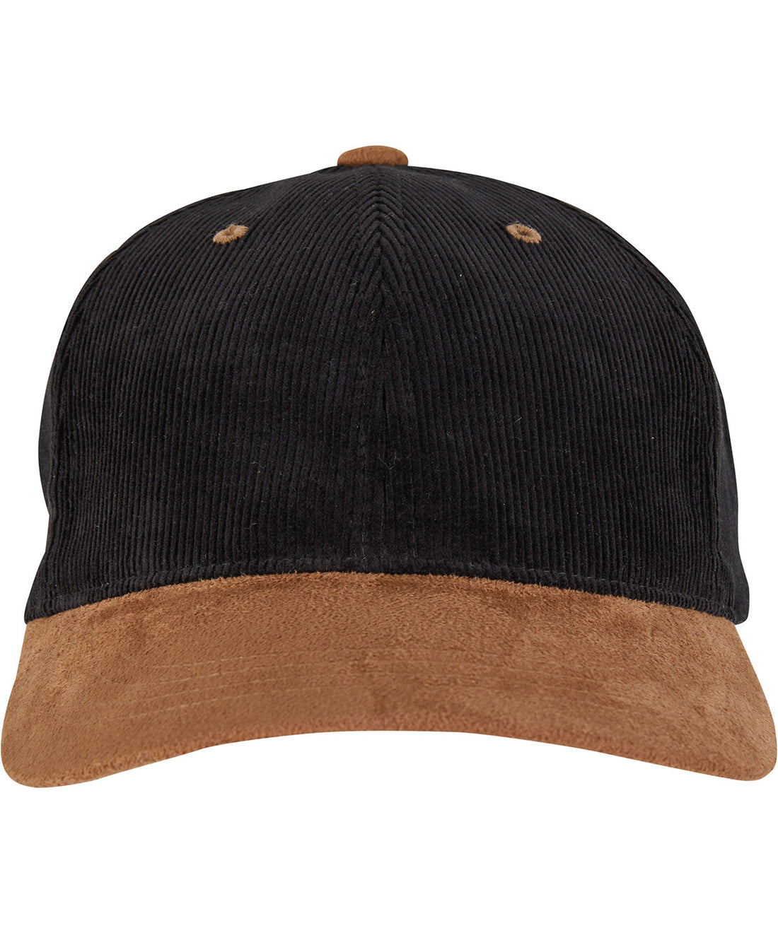 Corduroy classic suede cap (9279) - 9279 - Black Caramel One size - Customisable Caps