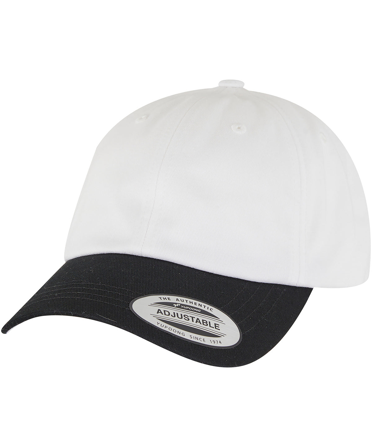 Low-profile cotton twill two-toned (6245CMT) - YP266 - White Black One size - Customisable Caps