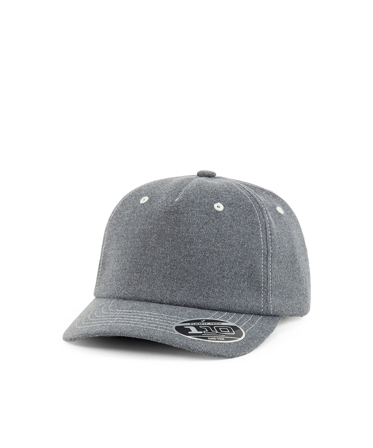 Flexfit 110 melton wooly serge - YP275 - Heather Charcoal One size - Customisable Caps