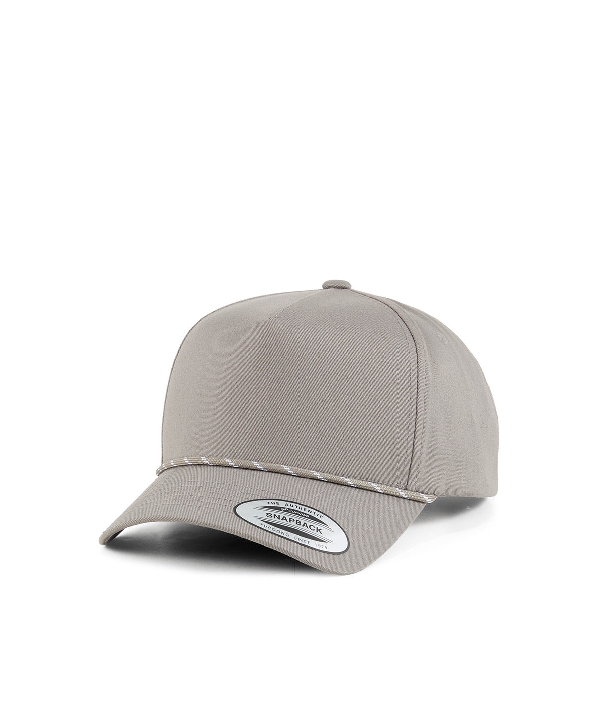YP Classics retro cotton blend 5-panel snapback cap - YP276 - Grey One size - Customisable Caps