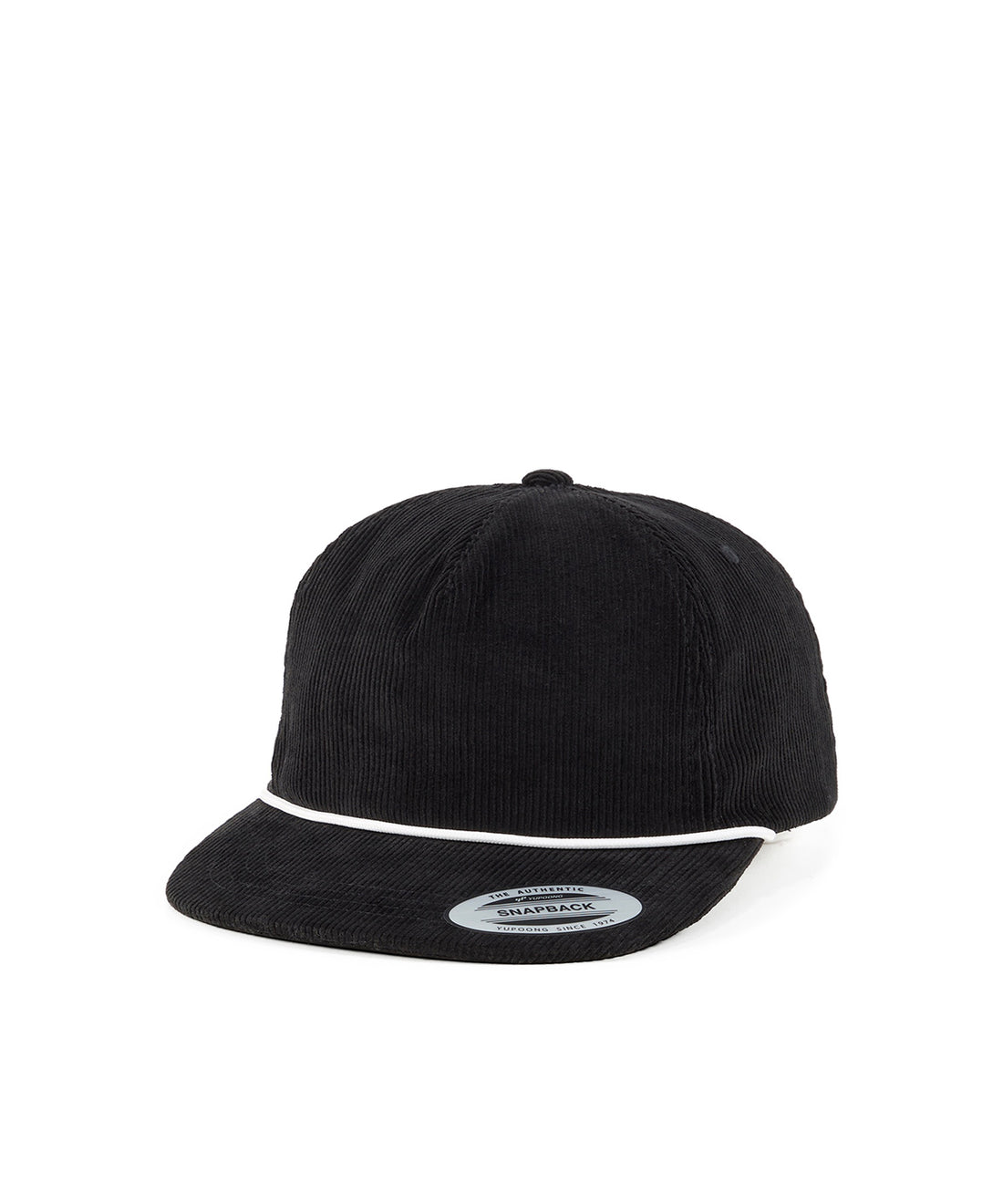 YP Classics unstructured corduroy cap with braided rope - 6502CD - Black One size - Customisable Caps