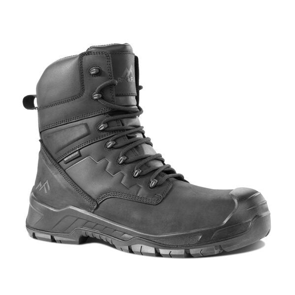 RF750 Boone Black High Leg Waterproof Safety Boot with Side Zip