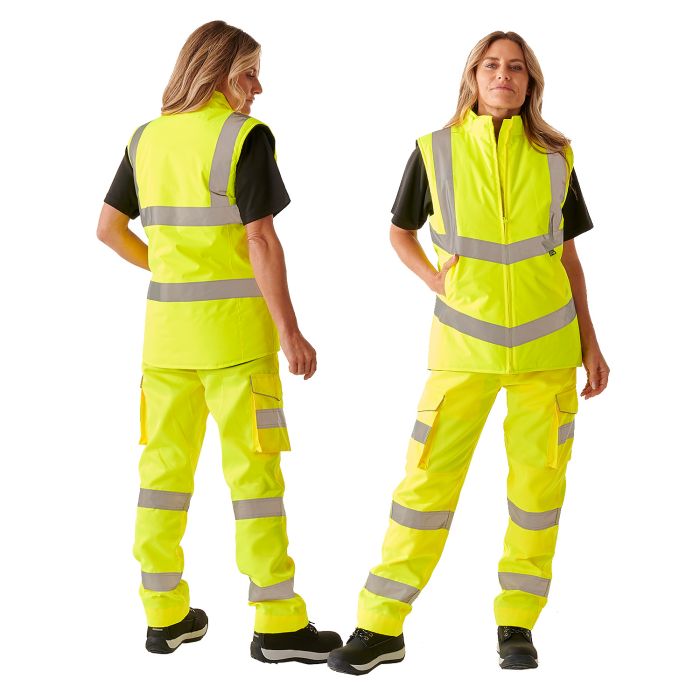 Ladies Hi Vis Yellow Anjali Body Warmer - HV304 - - Customisable Jacket