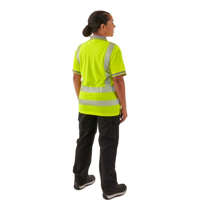 Ladies Hi Vis Yellow Savannah Birds Eye Polo - HV308 - - Customisable Shirt