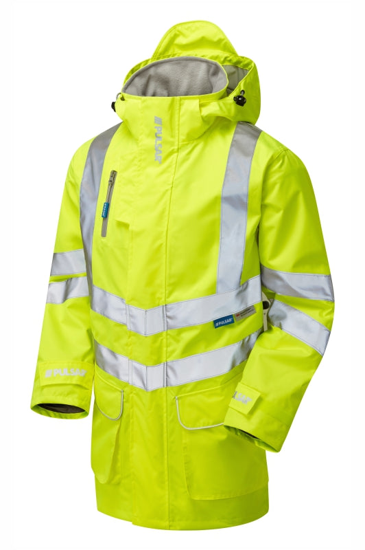 Mesh Lined Storm Coat Yellow Recycled Content - P421 - - Customisable Waterproof