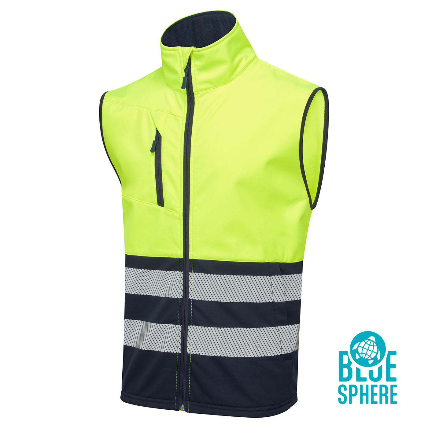 Essentials Hi Vis Eco Coolair Yellow Softshell Gilet - ESS01 - Yellow - Customisable Bodywarmers