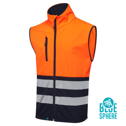Essentials Hi Vis Eco Coolair Orange Softshell Gilet - ESS02 - Orange - Customisable Hi Vis Bodywarmer