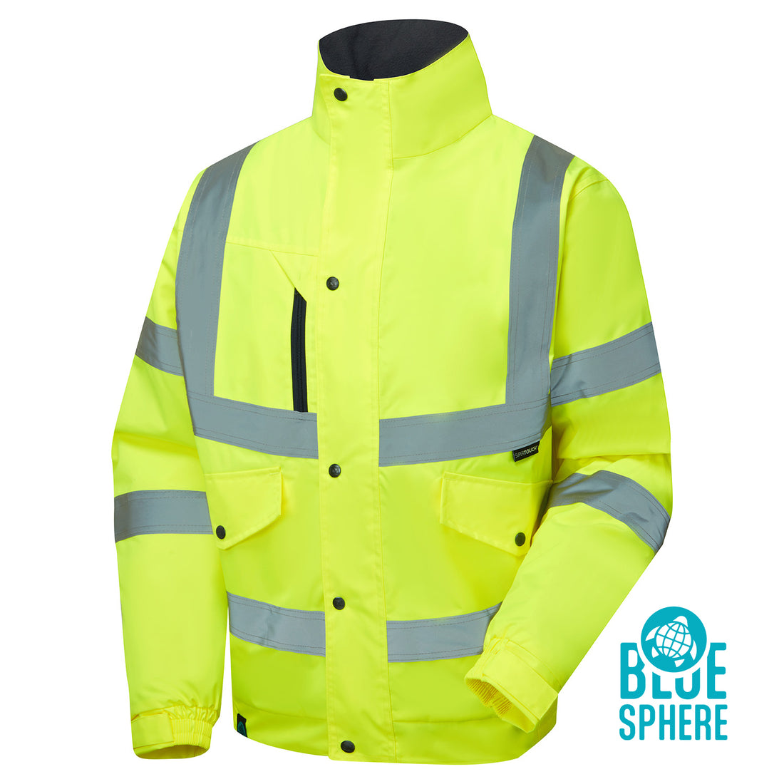 Supertouch Eco Hi Vis Yellow Bomber Jacket - EHV01 - Yellow - Customisable Jacket