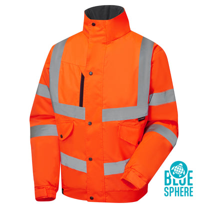 Supertouch Eco Hi Vis Orange Bomber Jacket - EHV02 - - Customisable Jacket