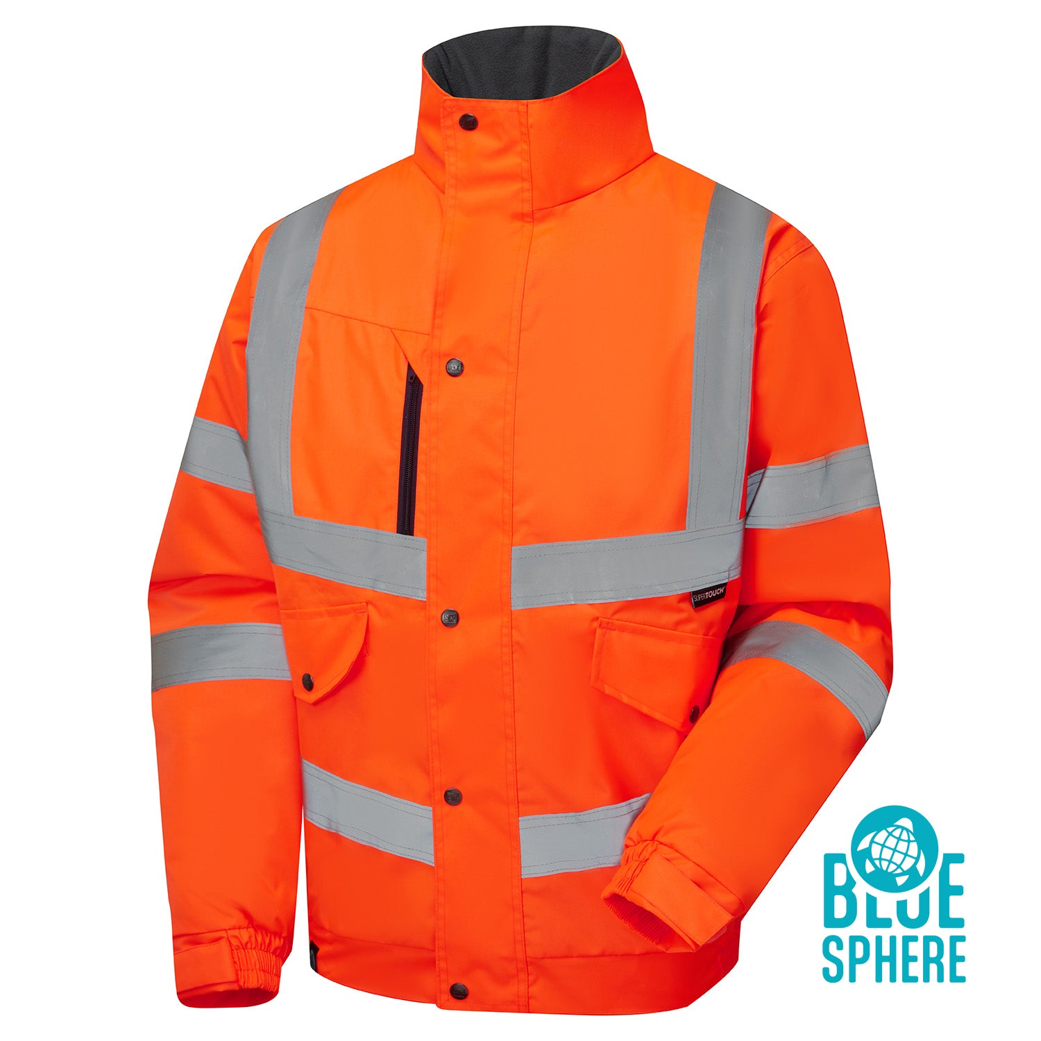 Supertouch Eco Hi Vis Orange Bomber Jacket - EHV02 - - Customisable Jacket