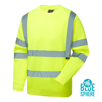 Supertouch Eco Hi Vis Yellow Sweatshirt - EHV09 - Yellow - Customisable SHIRT