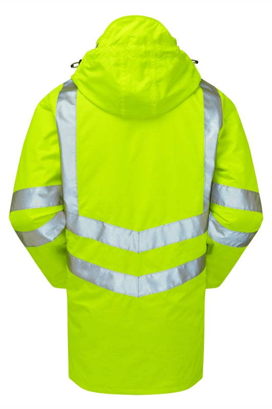 Padded Storm Coat Yellow Recycled Content - P187 - - Customisable Waterproof