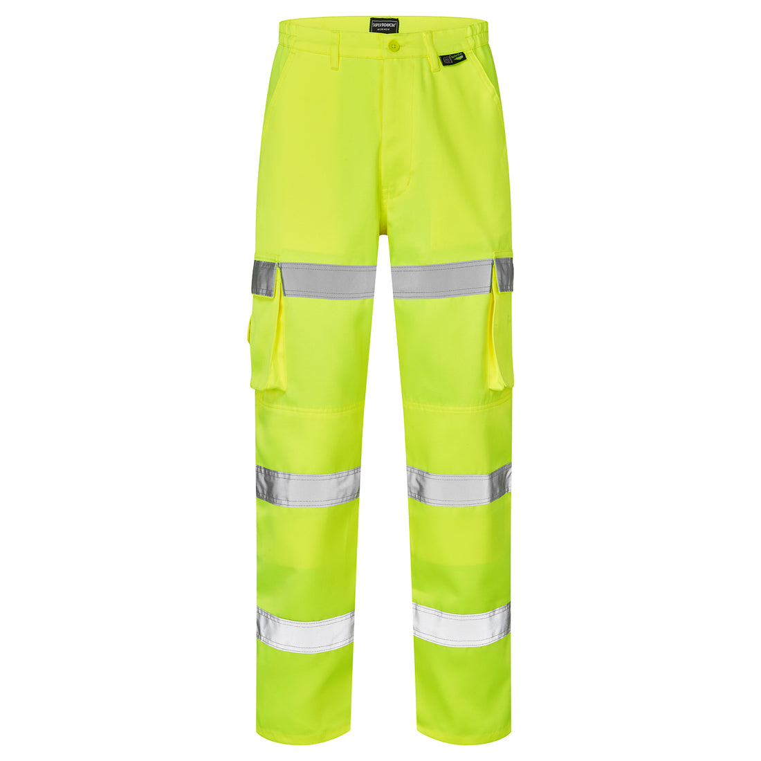 Hi Vis 3 Band Combat Trousers - H58 - Yellow - Customisable Trousers