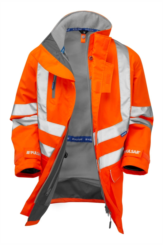 Mesh Lined Storm Coat Orange Recycled Content - PR499 - - Customisable Waterproof