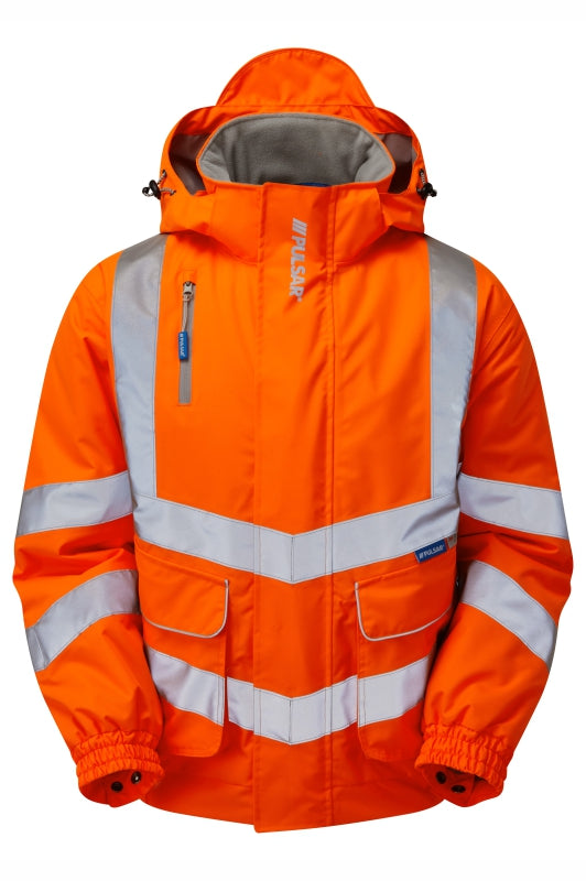 Padded Bomber Jacket Orange Recycled Content - PR496 - - Customisable Waterproof