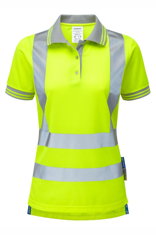 Women's Short Sleeve Polo Shirt Yellow Recycled Content - P700 - 20 - Customisable Polo Shirts