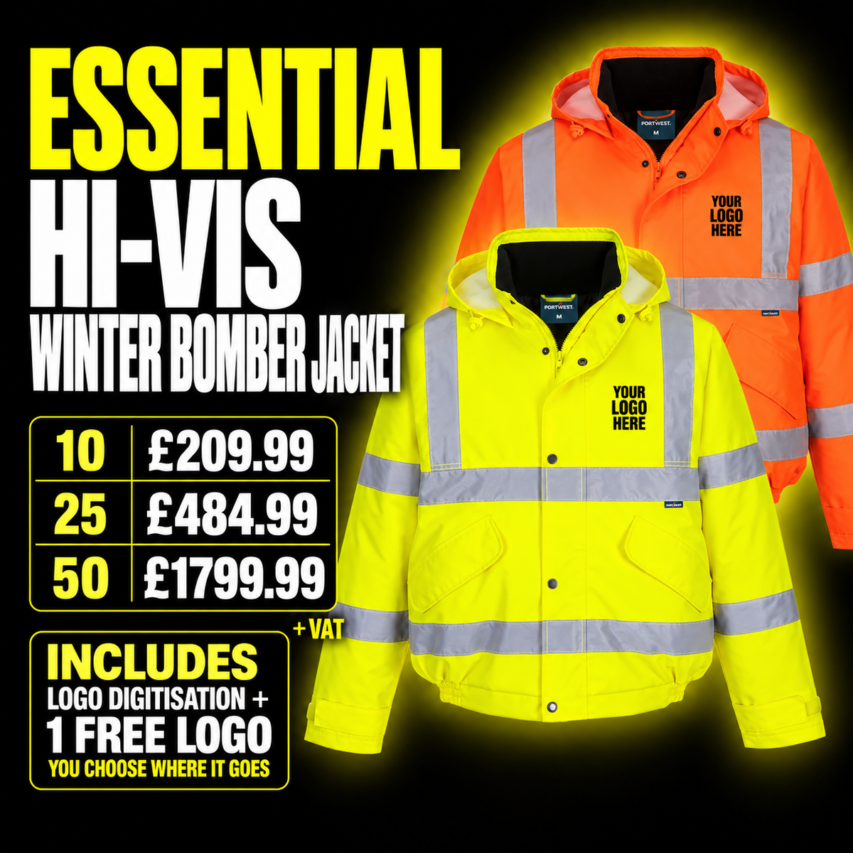 Essential Hi Vis Winter Bomber Jackets Bundle - ES463